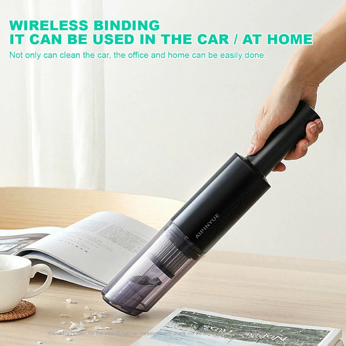 Wireless Charge 6000Pa Suction Powerful Portable Car Vacuum Cleaner Home Duster(Black) - Mekamart Australia