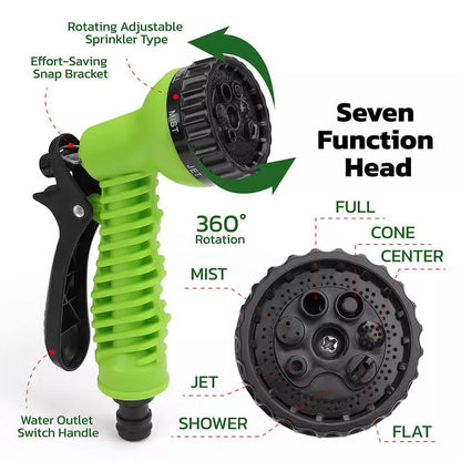 25FT Water Garden Hose Flexible Expandable Pipe Car Wash W/ Spray Nozzle Gun - Mekamart Australia