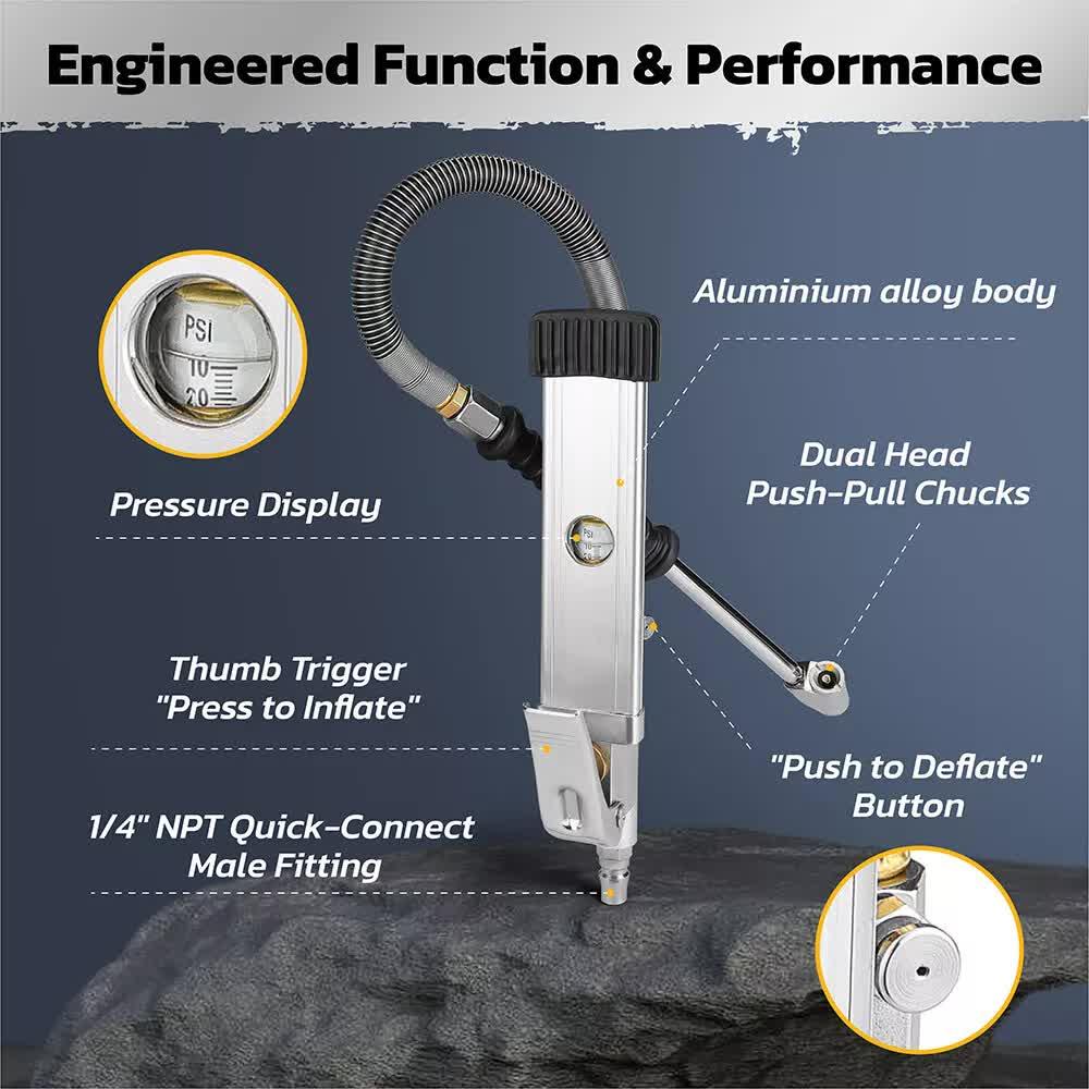 3in1 255PSI Tyre Inflator Car Motorcycle Air Tire Pressure Gauge Hose Pump Au - Mekamart Australia