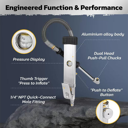 3in1 255PSI Tyre Inflator Car Motorcycle Air Tire Pressure Gauge Hose Pump Au - Mekamart Australia