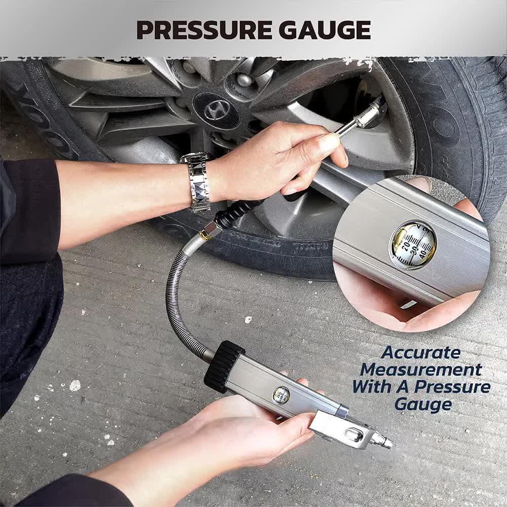 3in1 255PSI Tyre Inflator Car Motorcycle Air Tire Pressure Gauge Hose Pump Au - Mekamart Australia