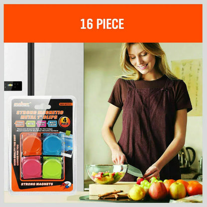 16Pc Magnetic Spring Clamps Magnet Refrigerator Clips Note Holder Fridge Tips - Mekamart Australia