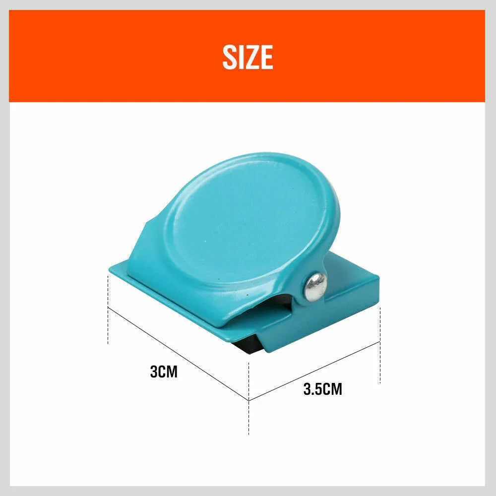 16Pc Magnetic Spring Clamps Magnet Refrigerator Clips Note Holder Fridge Tips - Mekamart Australia