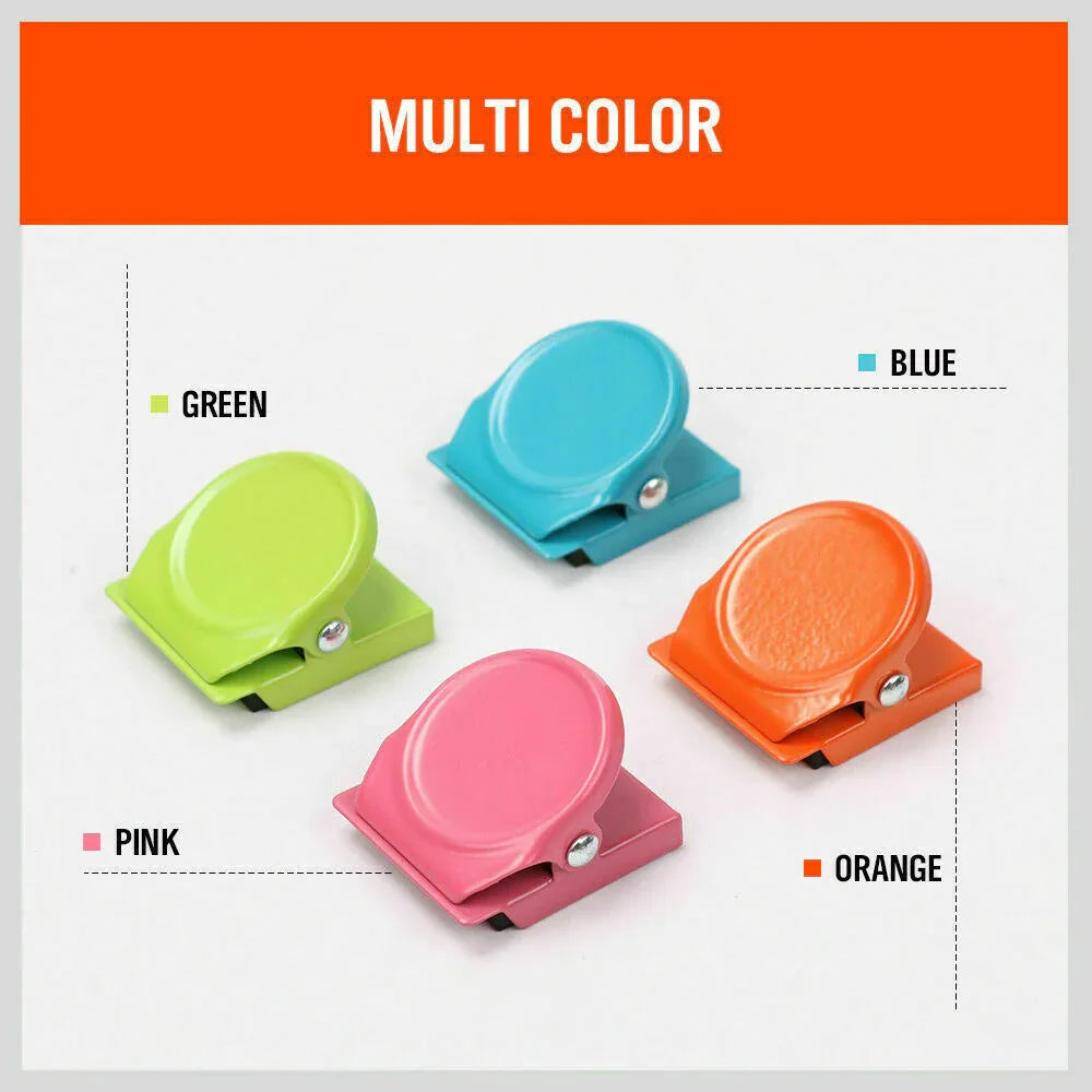 16Pc Magnetic Spring Clamps Magnet Refrigerator Clips Note Holder Fridge Tips - Mekamart Australia