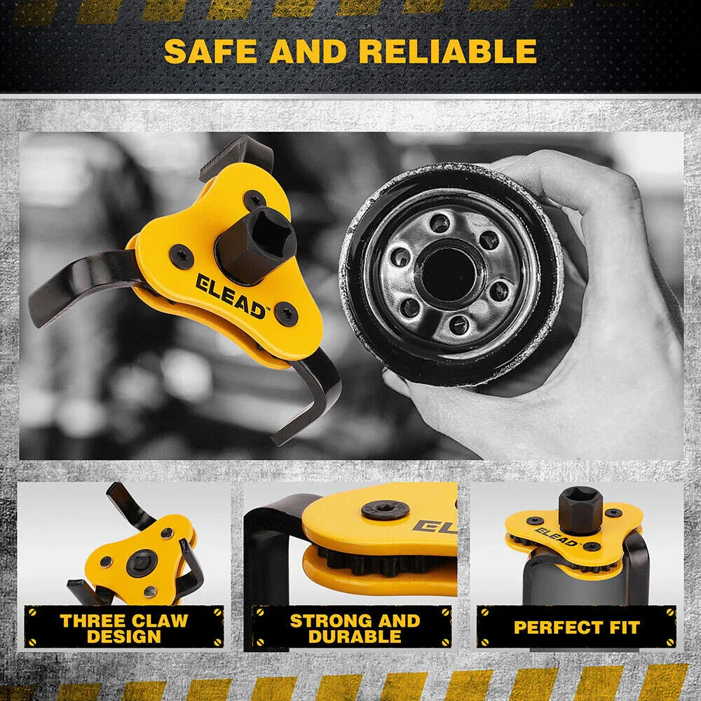 ELEAD 2Pcs Oil Filter Wrench Set Adjustable Oil Filter Change Set Engine Filters - Mekamart Australia