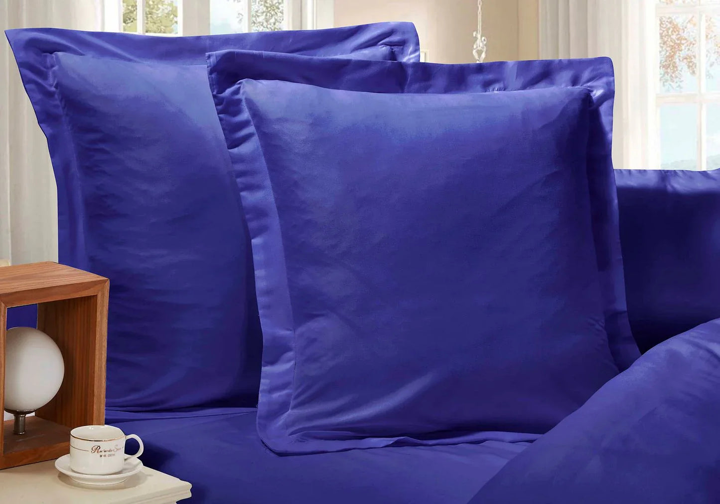 1000TC Premium Ultra Soft European Pillowcases 2-Pack Royal Blue - Mekamart Australia