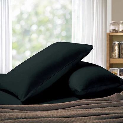 1000TC Premium Ultra Soft King size Pillowcases 2-Pack - Black - Mekamart Australia