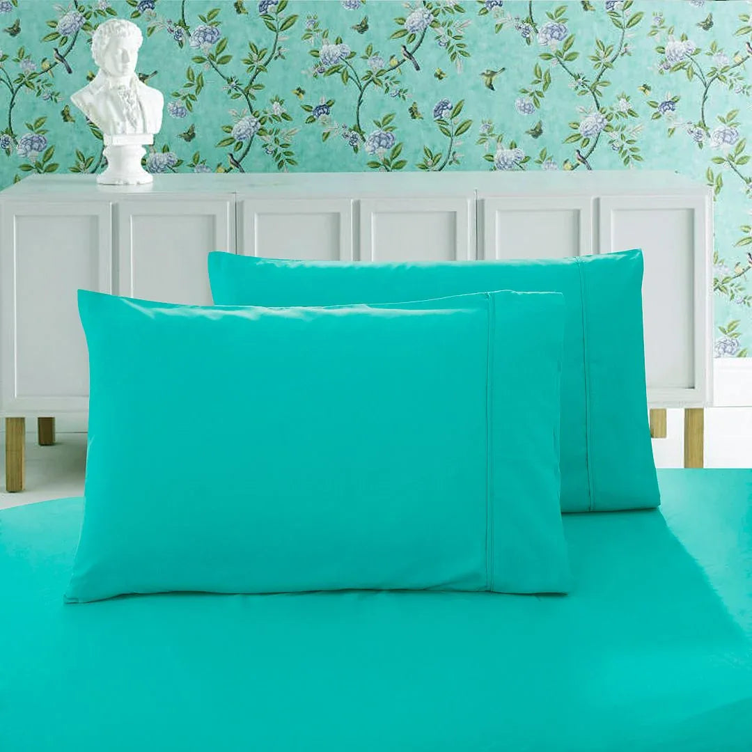 1000TC Premium Ultra Soft King size Pillowcases 2-Pack - Teal - Mekamart Australia