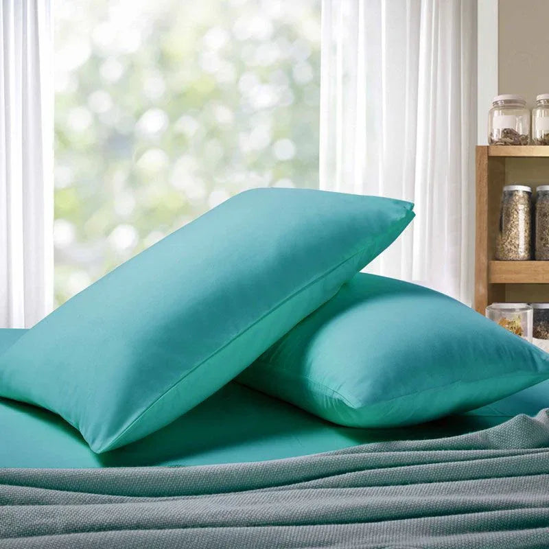 1000TC Premium Ultra Soft King size Pillowcases 2-Pack - Teal - Mekamart Australia