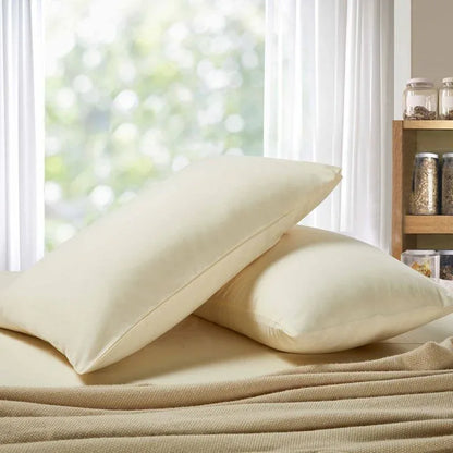 1000TC Premium Ultra Soft King size Pillowcases 2-Pack - Yellow Cream - Mekamart Australia