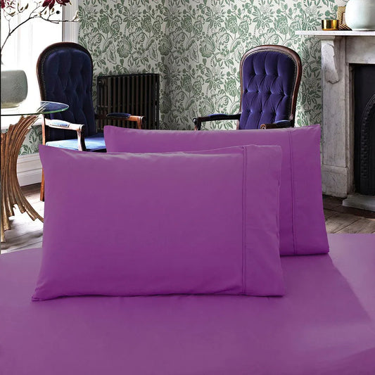 1000TC Premium Ultra Soft Queen size Pillowcases 2-Pack - Purple - Mekamart Australia