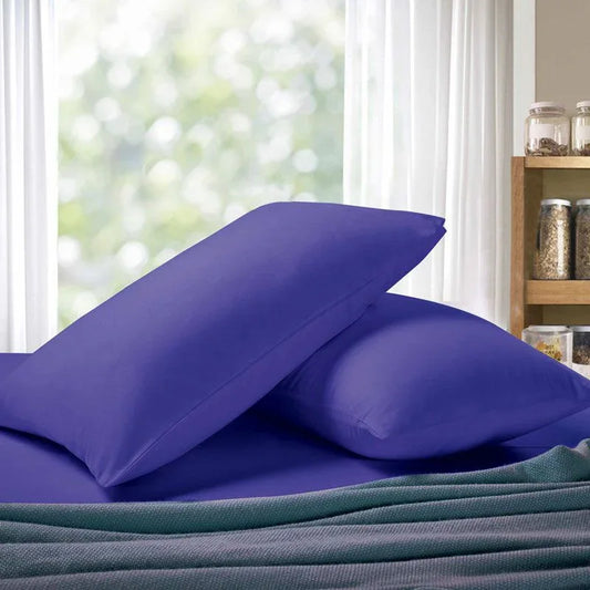 1000TC Premium Ultra Soft Queen size Pillowcases 2-Pack - Royal Blue - Mekamart Australia