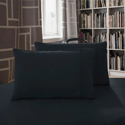 1000TC Premium Ultra Soft Queen size Pillowcases 2-Pack - Black - Mekamart Australia