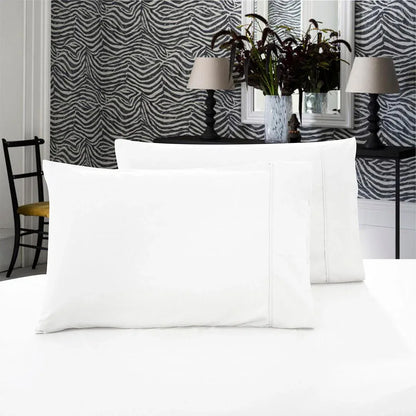 1000TC Premium Ultra Soft Standrad size Pillowcases 2-Pack - White - Mekamart Australia