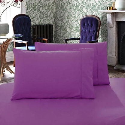 1000TC Premium Ultra Soft Standrad size Pillowcases 2-Pack - Purple - Mekamart Australia