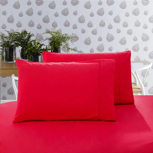 1000TC Premium Ultra Soft Standrad size Pillowcases 2-Pack - Red - Mekamart Australia