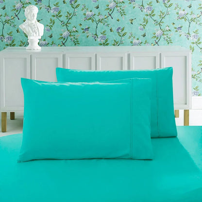 1000TC Premium Ultra Soft Standrad size Pillowcases 2-Pack - Teal - Mekamart Australia