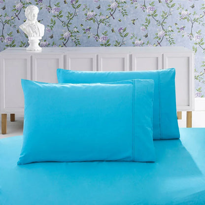 1000TC Premium Ultra Soft Standrad size Pillowcases 2-Pack - Light Blue - Mekamart Australia