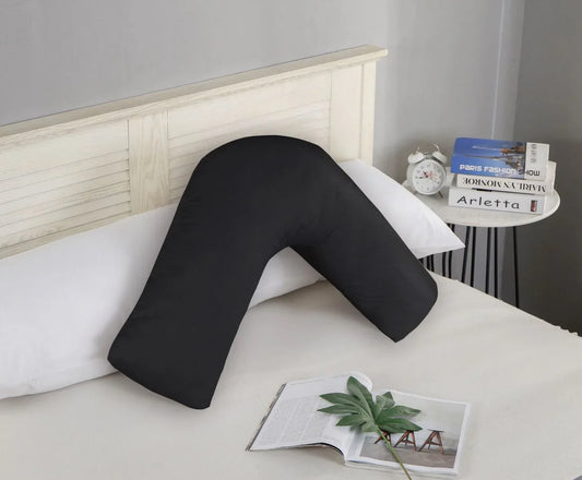 1000TC Premium Ultra Soft V SHAPE Pillowcase - Black - Mekamart Australia