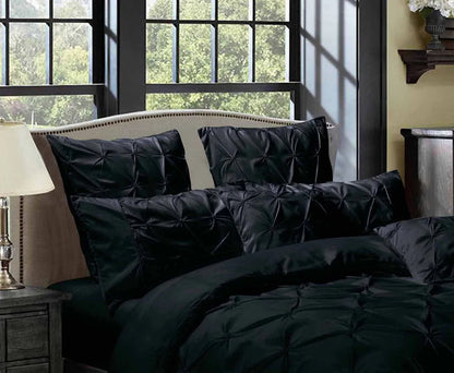 Diamond Pintuck Premium Ultra Soft Queen size Pillowcases 2-Pack -Black - Mekamart Australia