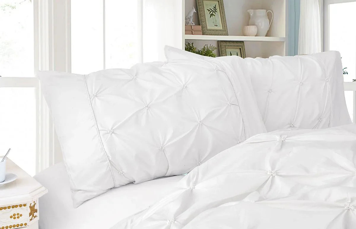 Diamond Pintuck Premium Ultra Soft Standrad size Pillowcases 2-Pack - White - Mekamart Australia