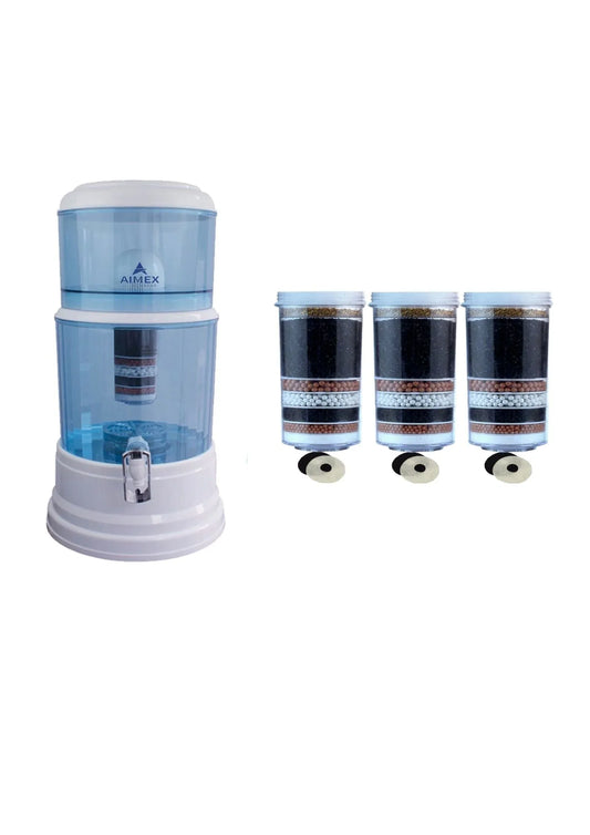 Aimex 20 Litre Water Purifier + 3 X 8 Stage Filter + Maifan Stones - Mekamart Australia