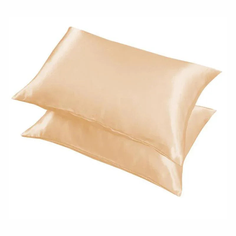 2 Pack Satin Pillowcases Luxury Soft Cushion Covers Bedroom Home Decor - Light Blue - Mekamart Australia