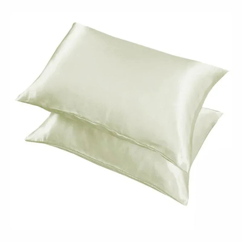 2 Pack Satin Pillowcases Luxury Soft Cushion Covers Bedroom Home Decor - Light Orange - Mekamart Australia