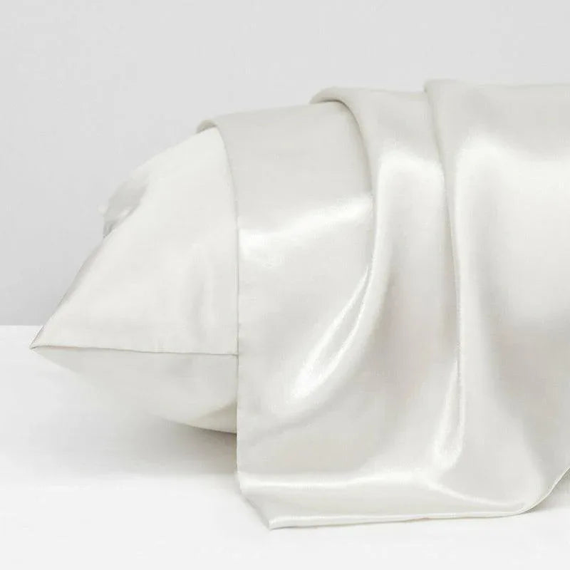 2 Pack Satin Pillowcases Luxury Soft Cushion Covers Bedroom Home Decor - Light Yellow - Mekamart Australia
