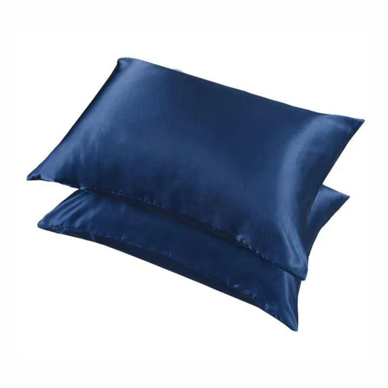 2 Pack Satin Pillowcases Luxury Soft Cushion Covers Bedroom Home Decor - Light Yellow - Mekamart Australia
