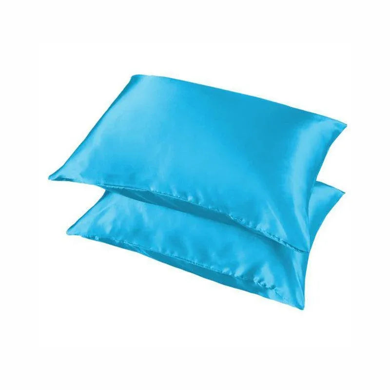 2 Pack Satin Pillowcases Luxury Soft Cushion Covers Bedroom Home Decor - Light Yellow - Mekamart Australia
