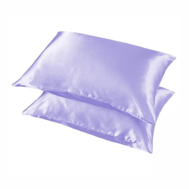 2 Pack Satin Pillowcases Luxury Soft Cushion Covers Bedroom Home Decor - Light Yellow - Mekamart Australia