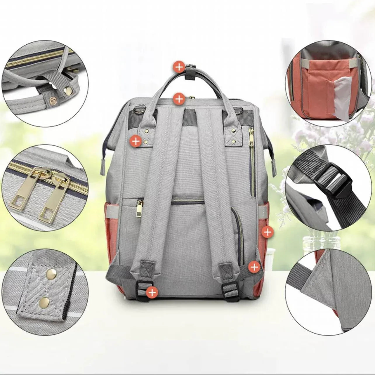 Luxury Multifunctional Diaper Nappy Backpack Maternity Mummy Changing Bag - Wavy Grain - Mekamart Australia