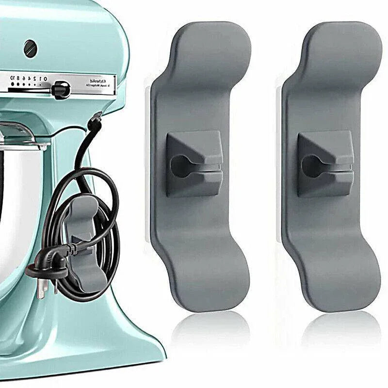 Cord Organizer Wrap Holder 4pcs Kitchen Appliance Cable Winder Adhesive Clip - 4PCS White - Mekamart Australia