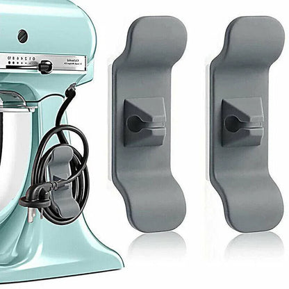 Cord Organizer Wrap Holder 4pcs Kitchen Appliance Cable Winder Adhesive Clip - 2PCS White+2PCS Black - Mekamart Australia