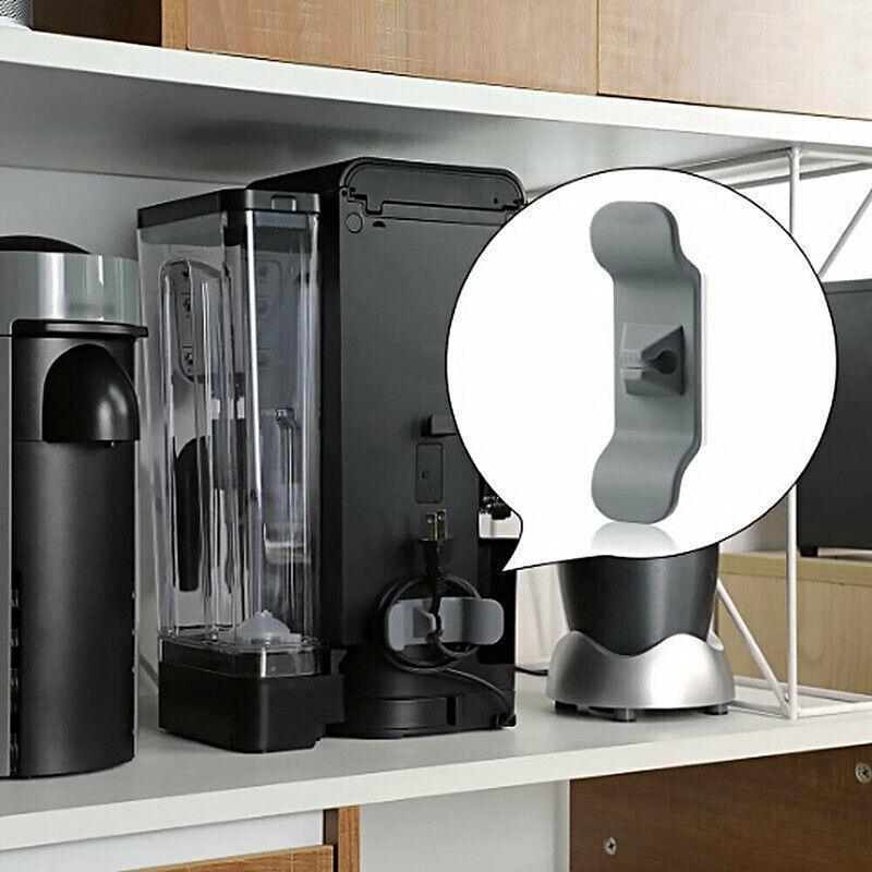 Cord Organizer Wrap Holder 4pcs Kitchen Appliance Cable Winder Adhesive Clip - 2PCS White+2PCS Black - Mekamart Australia