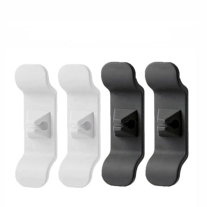 Cord Organizer Wrap Holder 4pcs Kitchen Appliance Cable Winder Adhesive Clip - 2PCS White+2PCS Black - Mekamart Australia