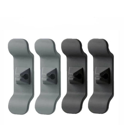 Cord Organizer Wrap Holder 4pcs Kitchen Appliance Cable Winder Adhesive Clip - 2PCS White+2PCS Black - Mekamart Australia