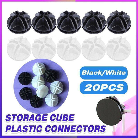 20PCS Wire Storage Cube Plastic Connectors Mesh Snap Plastic Push Grid - White - Mekamart Australia