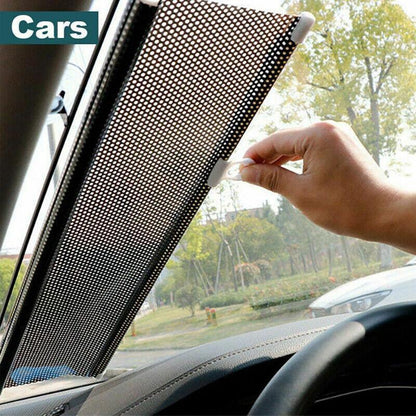 Silver Roller Blinds Suction Cup Sunshade Blackout Curtains Car Home Window Curtains - 58 X 125 CM - Mekamart Australia