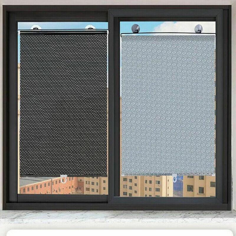 Silver Roller Blinds Suction Cup Sunshade Blackout Curtains Car Home Window Curtains - 58 X 125 CM - Mekamart Australia