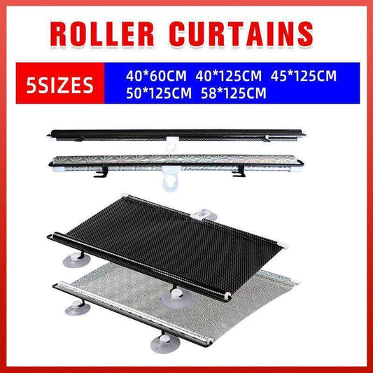 Silver Roller Blinds Suction Cup Sunshade Blackout Curtains Car Home Window Curtains - 45 X 125 CM - Mekamart Australia