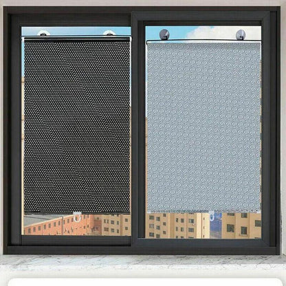 Silver Roller Blinds Suction Cup Sunshade Blackout Curtains Car Home Window Curtains - 45 X 125 CM - Mekamart Australia