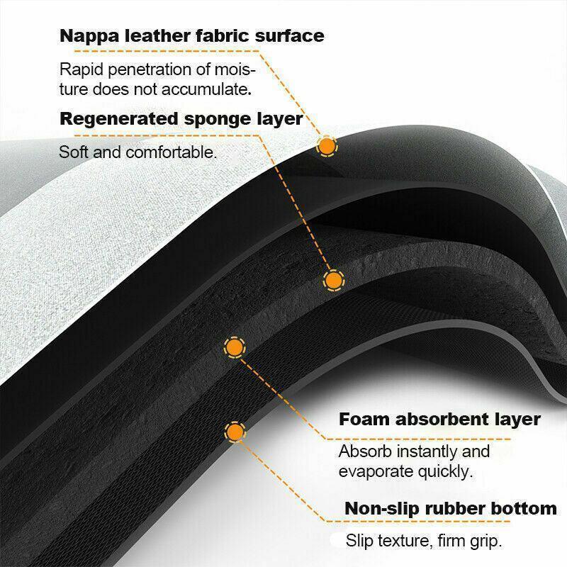 40*60CM Super Absorbent Floor Mat Soft Quick-Drying Non-Slip Diatom Mud Bath - Grey-Oval - Mekamart Australia
