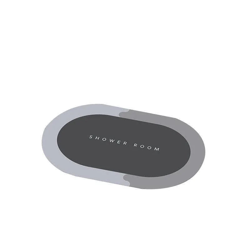 40*60CM Super Absorbent Floor Mat Soft Quick-Drying Non-Slip Diatom Mud Bath - Grey-Oval - Mekamart Australia