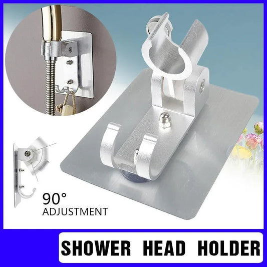 Adjustable Bracket Suction Shower Head Handset Holder Bathroom Wall Mount +Hooks - Mekamart Australia