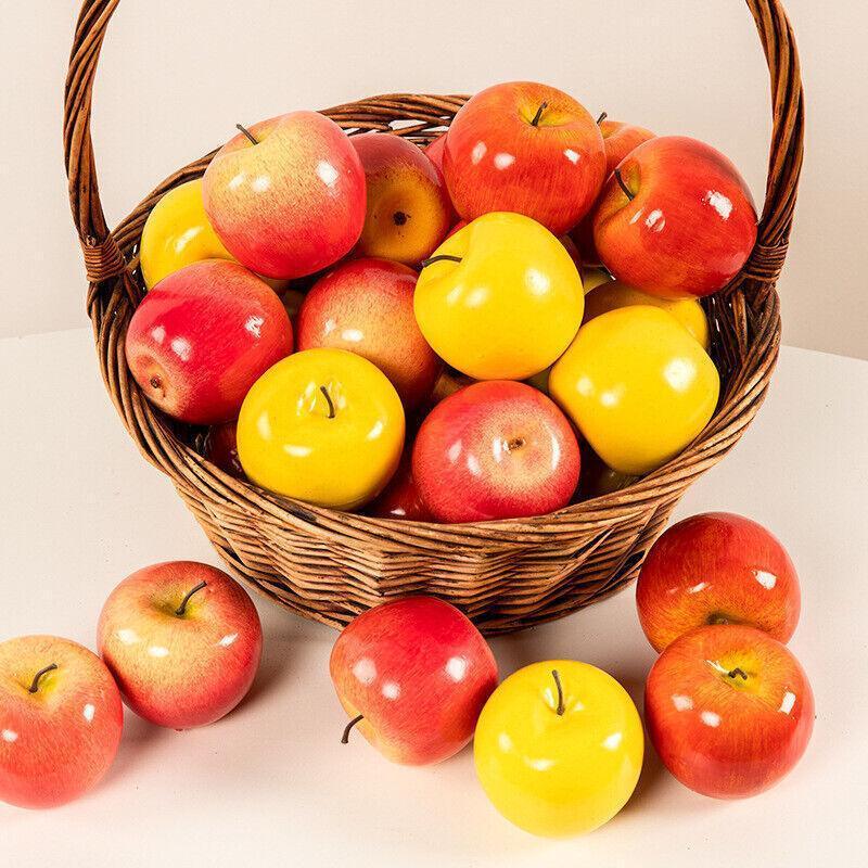 10 X Artificial Green or Red Apples for Home Party Wedding and Shop Decor - Green - Mekamart Australia