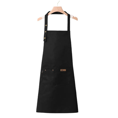 Adjustable Work Apron Neck Strap Waist Tie Kitchen Cooking Bib Apron Men Women - Brown - Mekamart Australia