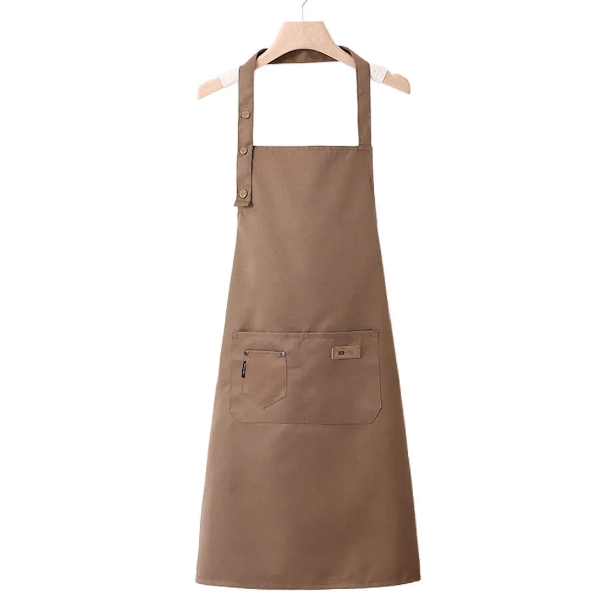 Adjustable Work Apron Neck Strap Waist Tie Kitchen Cooking Bib Apron Men Women - Brown - Mekamart Australia