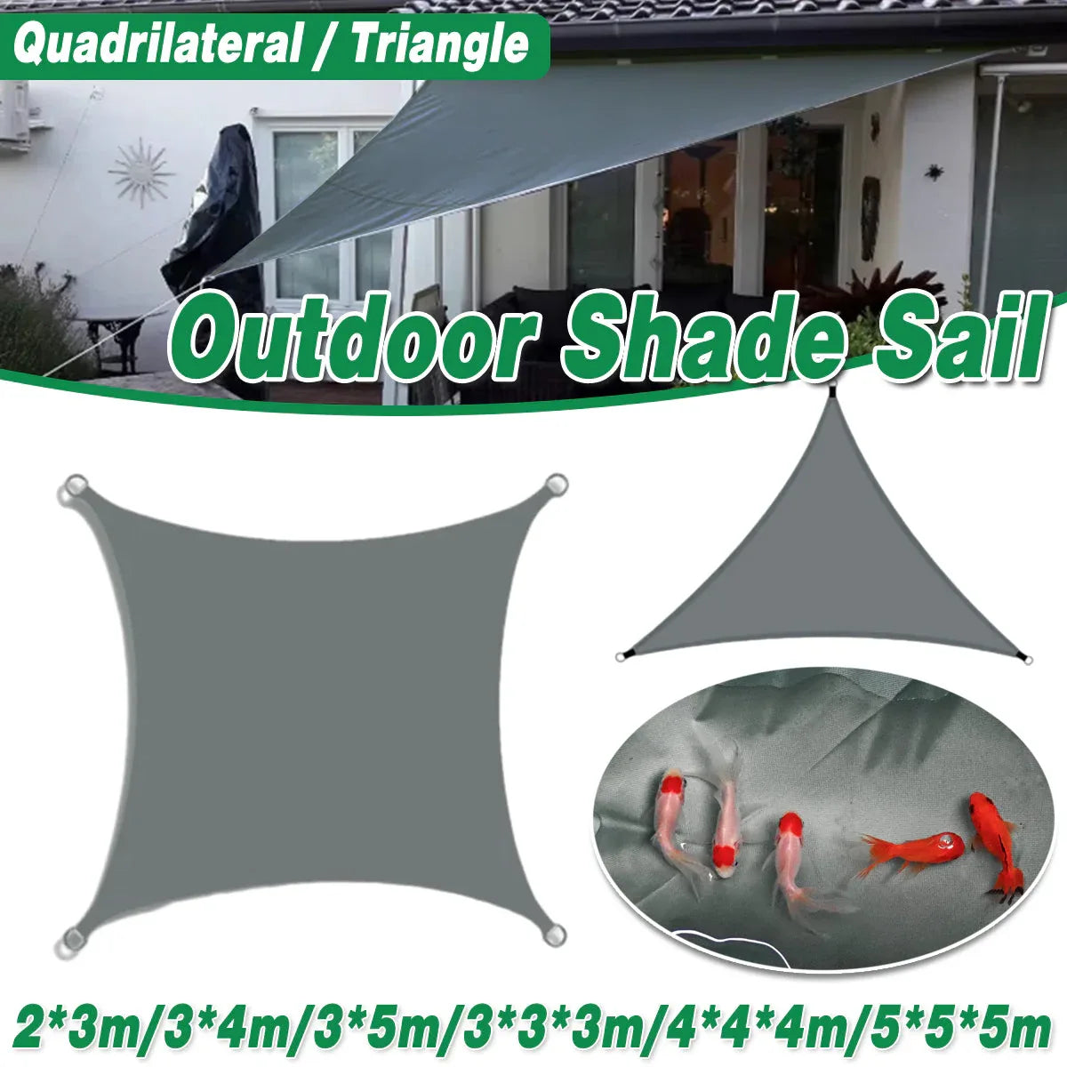 Waterproof Outdoor Shade Sail Garden Sun Canopy UV Protection Patio Awning Cloth - 4x4x4m Triangle - Mekamart Australia